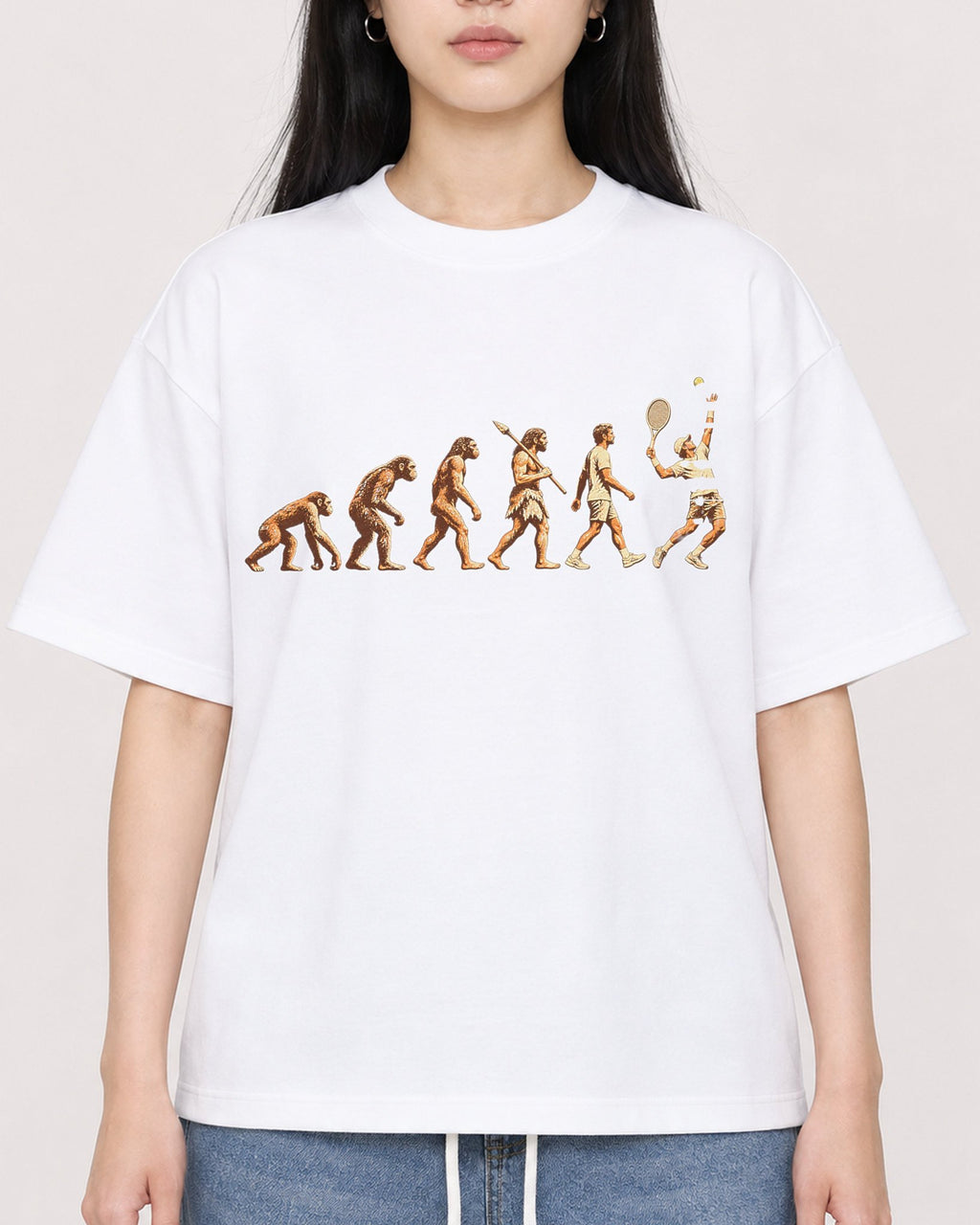 Mockup Boxy Heavyweight Tee White female close-up 01