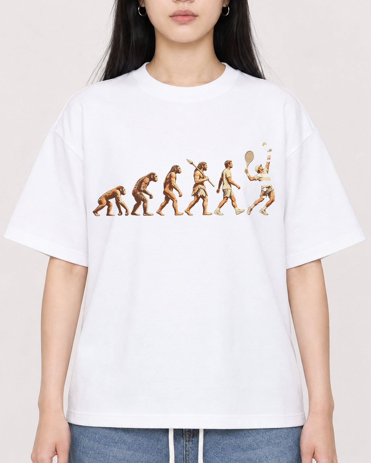 Mockup Boxy Heavyweight Tee White female close-up 01