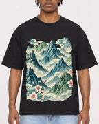 Mockup Boxy Heavyweight Tee Black male close-up 05