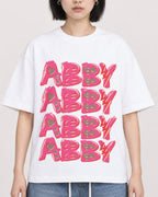 Mockup Boxy Heavyweight Tee White female close-up 11