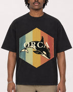 Mockup Boxy Heavyweight Tee Black male close-up 04