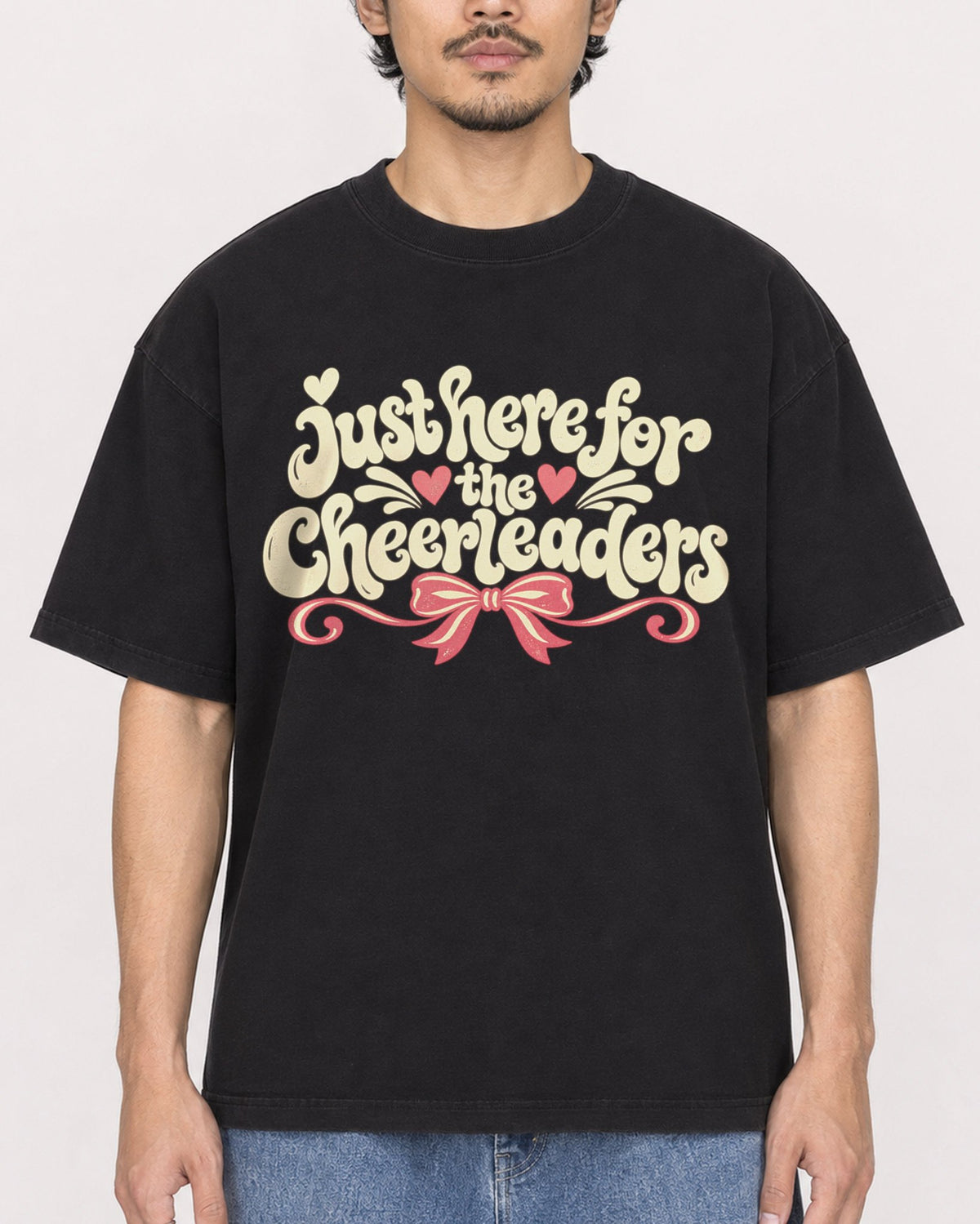 Mockup Boxy Heavyweight Tee Black male close-up 02