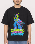 Mockup Boxy Heavyweight Tee Black male close-up 02