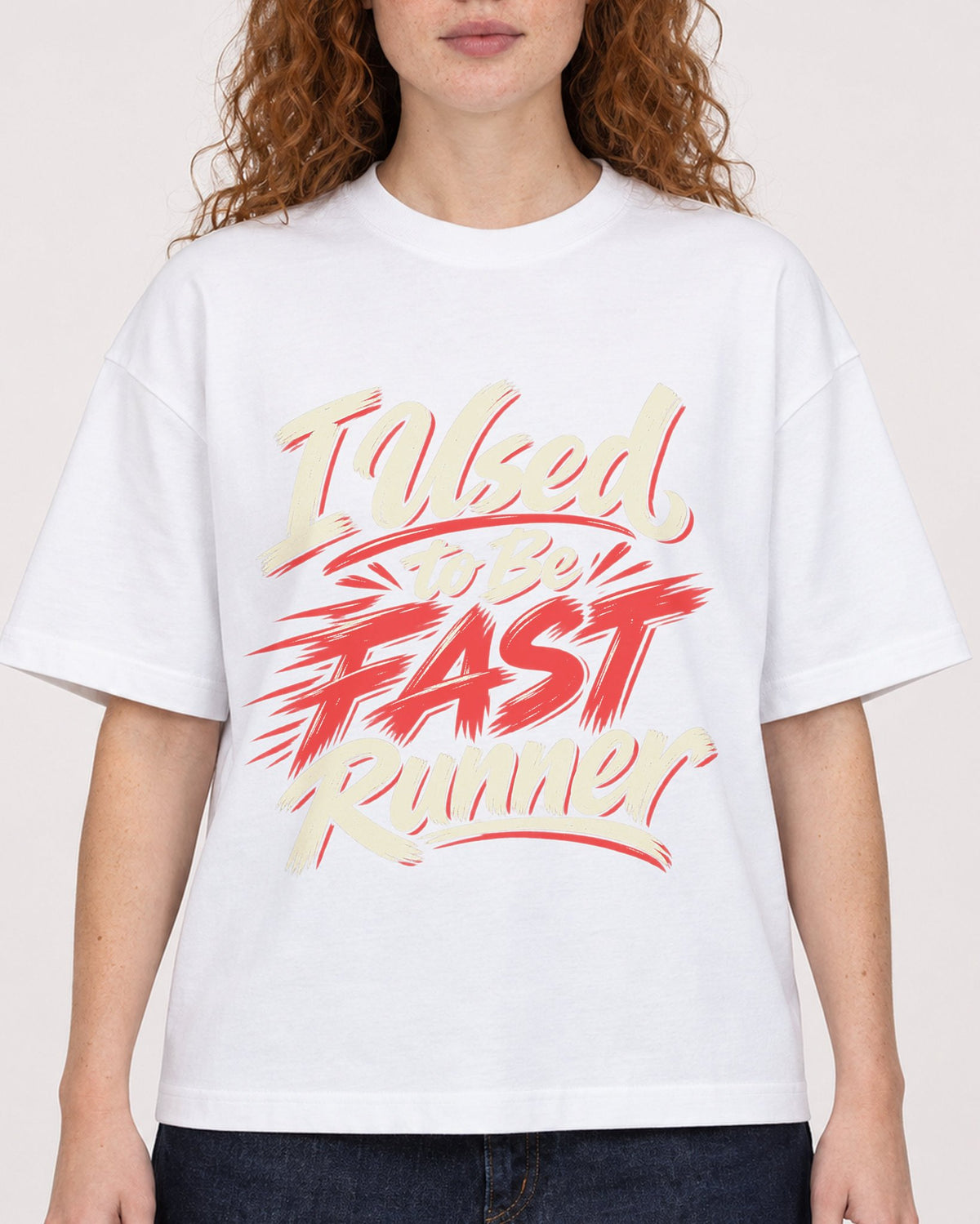 Mockup Boxy Heavyweight Tee White female close-up 09