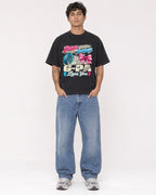 Mockup Boxy Heavyweight Tee Black male full-body 06