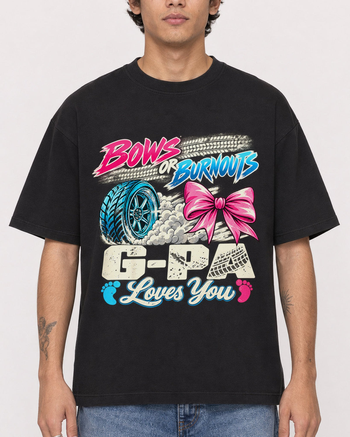 Mockup Boxy Heavyweight Tee Black male close-up 06