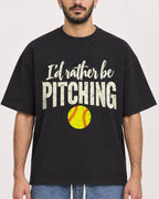 Mockup Boxy Heavyweight Tee Black male close-up 07