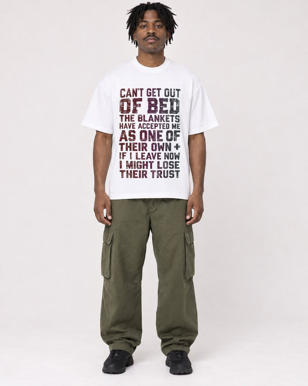 Mockup Boxy Heavyweight Tee White male full-body 04