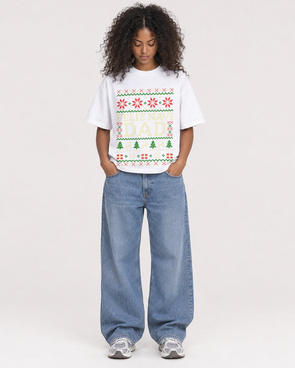 Mockup Boxy Heavyweight Tee White female full-body 05