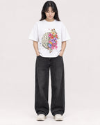 Mockup Boxy Heavyweight Tee White female full-body 13