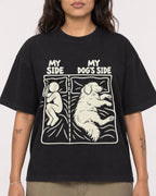 Mockup Boxy Heavyweight Tee Black female close-up 06