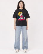 Mockup Boxy Heavyweight Tee Black female full-body 03