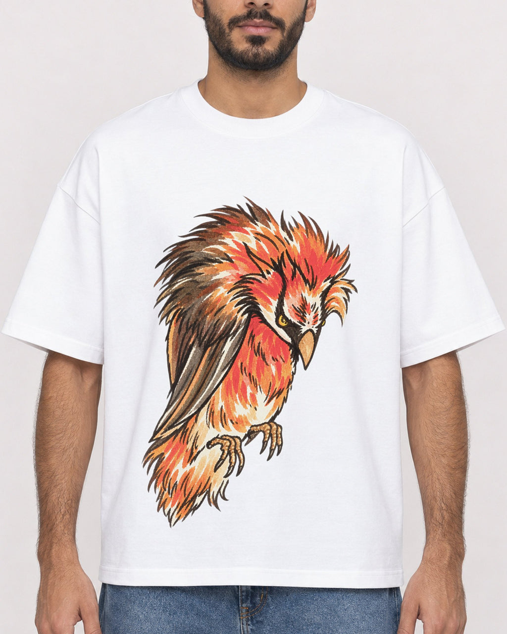 Mockup Boxy Heavyweight Tee White male close-up 07