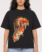 Mockup Boxy Heavyweight Tee Black female close-up 07