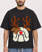 Mockup Boxy Heavyweight Tee Black male close-up 07