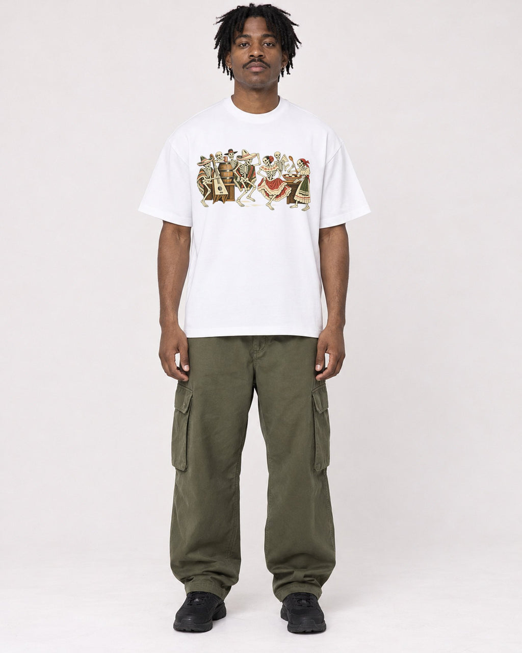 Mockup Boxy Heavyweight Tee White male full-body 04