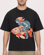 Mockup Boxy Heavyweight Tee Black male close-up 08