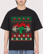 Mockup Boxy Heavyweight Tee Black male close-up 11