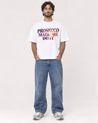 Mockup Boxy Heavyweight Tee White male full-body 17