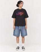 Mockup Boxy Heavyweight Tee Black female full-body 17
