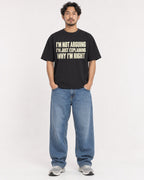 Mockup Boxy Heavyweight Tee Black male full-body 02
