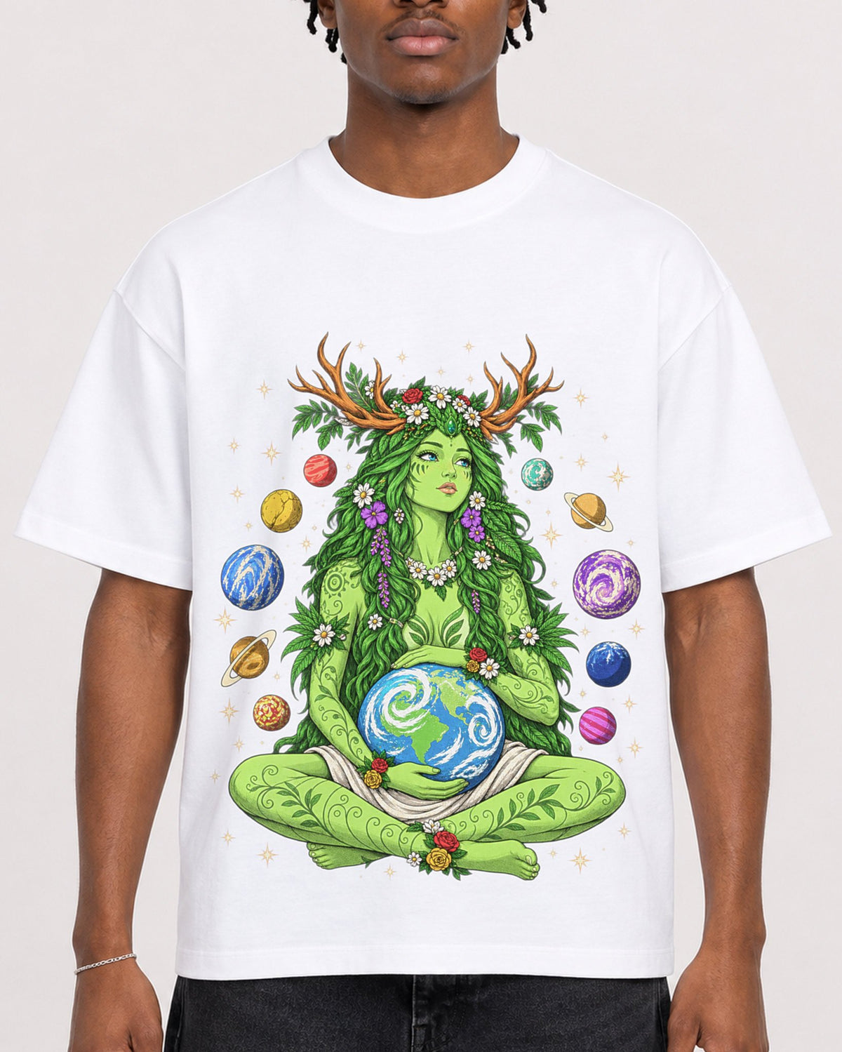 Mockup Boxy Heavyweight Tee White male close-up 05