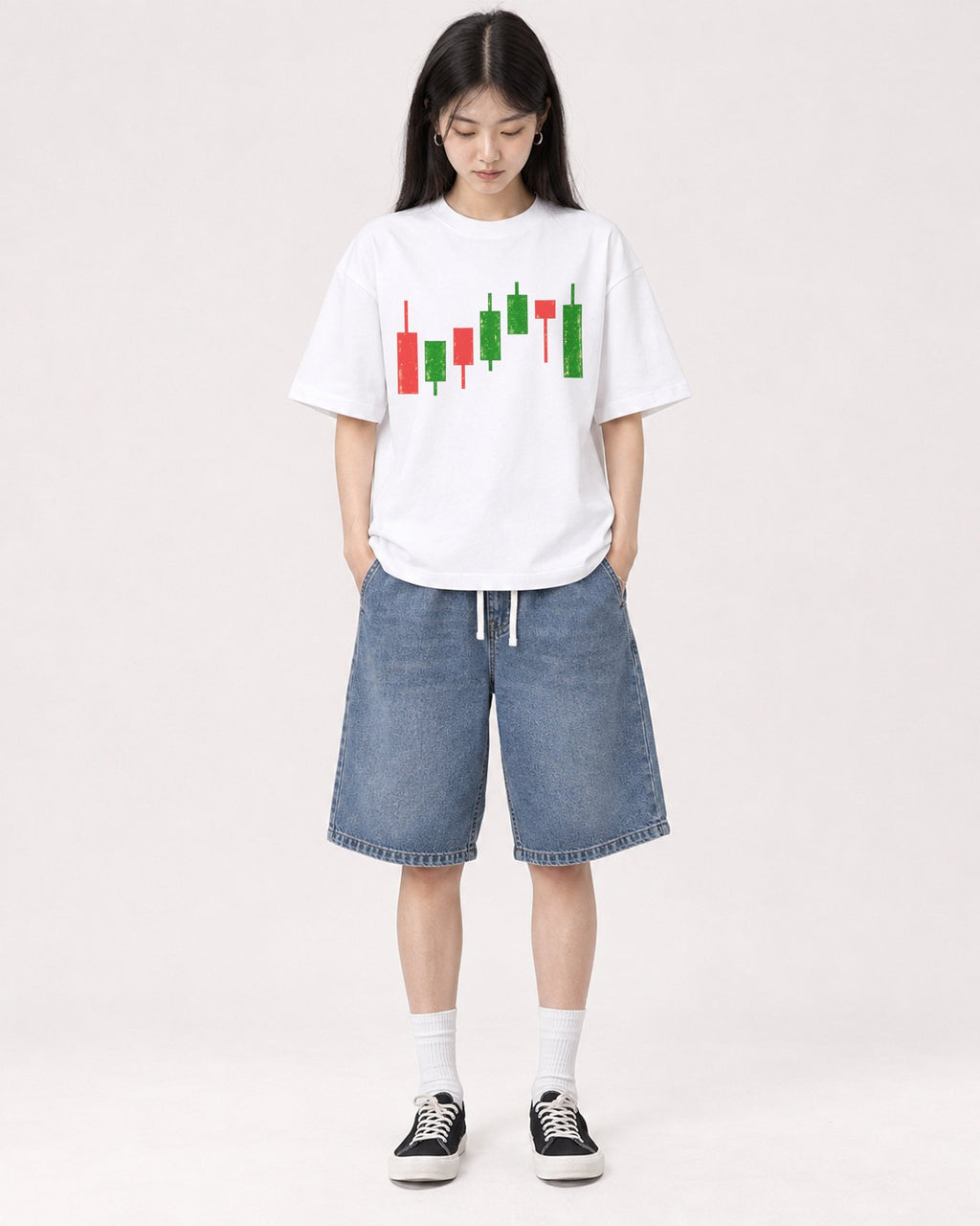 Mockup Boxy Heavyweight Tee White female full-body 01