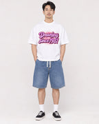 Mockup Boxy Heavyweight Tee White male full-body 13