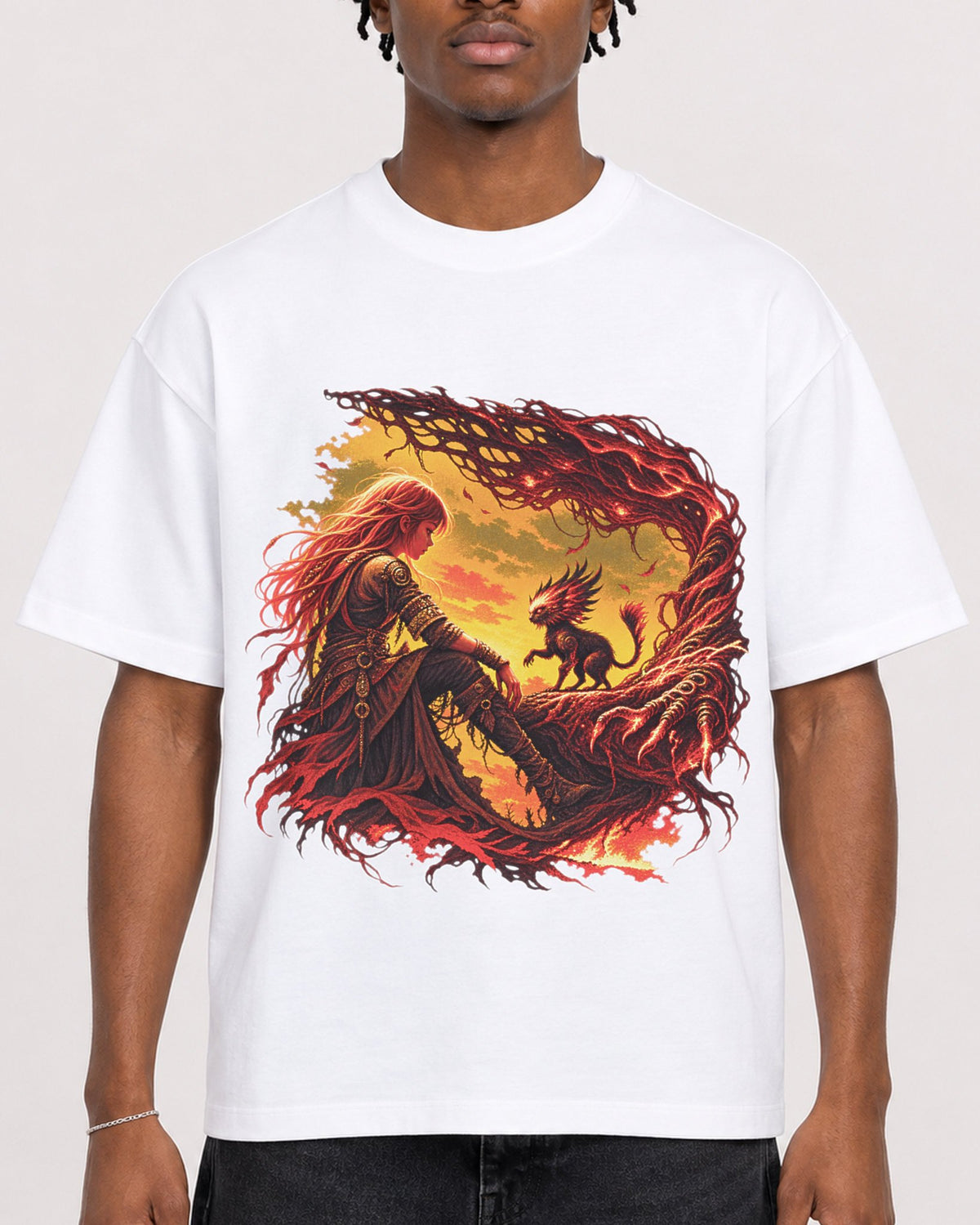 Mockup Boxy Heavyweight Tee White male close-up 05