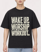 Mockup Boxy Heavyweight Tee Black male close-up 01