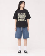 Mockup Boxy Heavyweight Tee Black female full-body 01