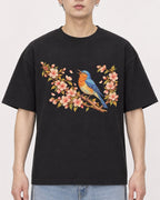 Mockup Boxy Heavyweight Tee Black male close-up 01