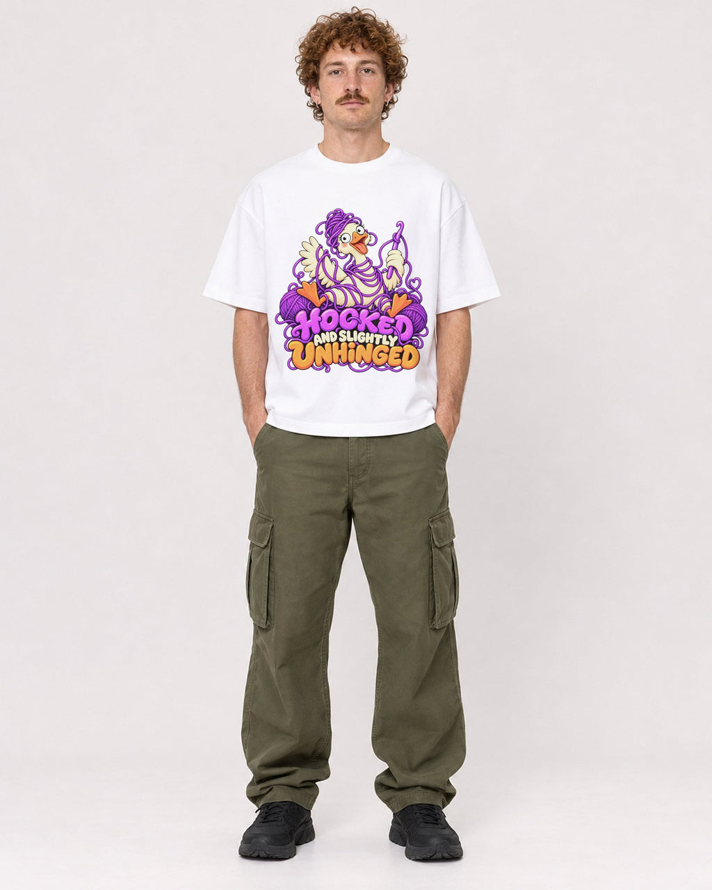 Mockup Boxy Heavyweight Tee White male full-body 09