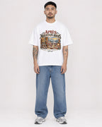 Mockup Boxy Heavyweight Tee White male full-body 12