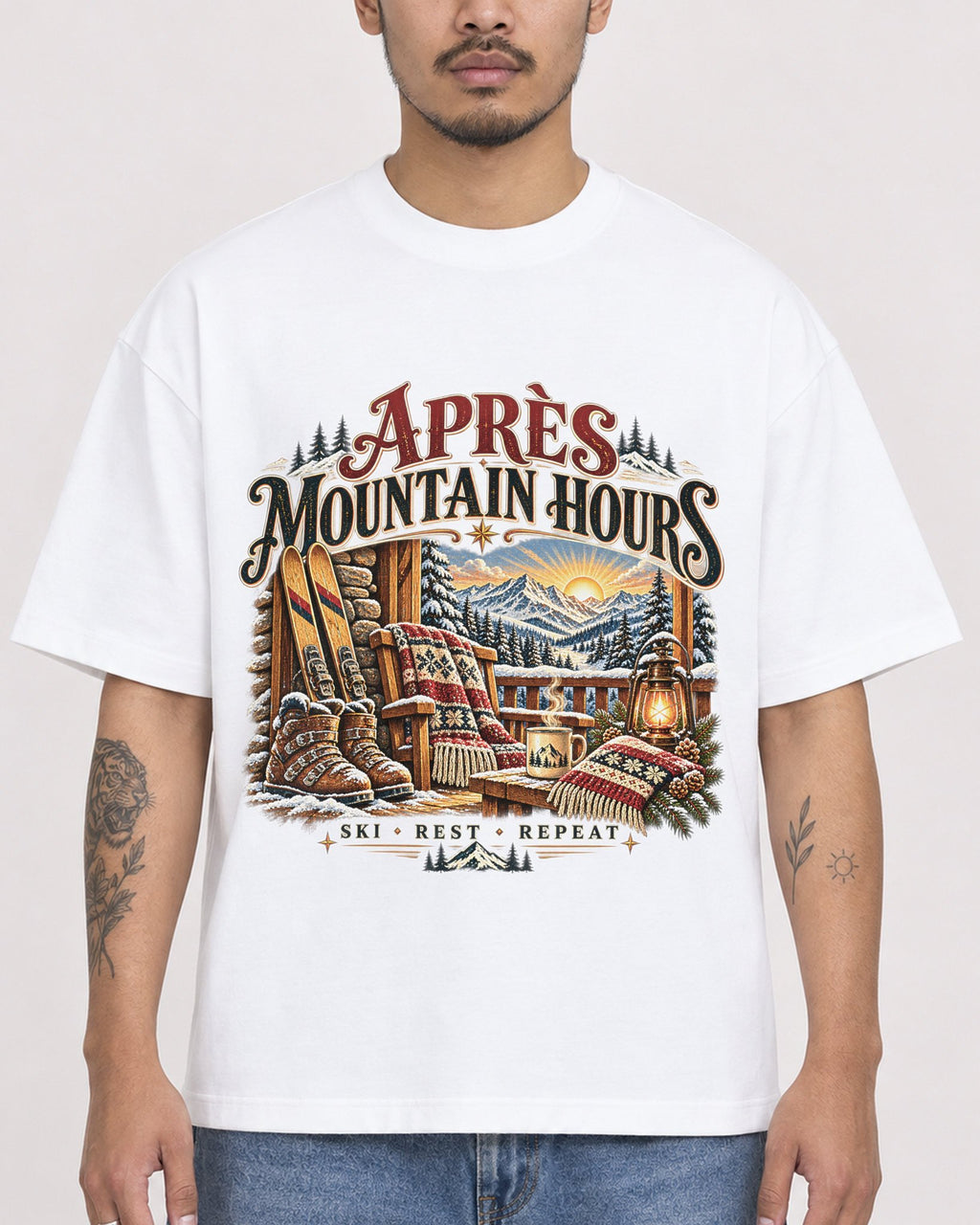 Mockup Boxy Heavyweight Tee White male close-up 12