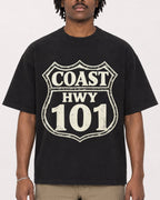 Mockup Boxy Heavyweight Tee Black male close-up 04