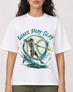 Mockup Boxy Heavyweight Tee White female close-up 07