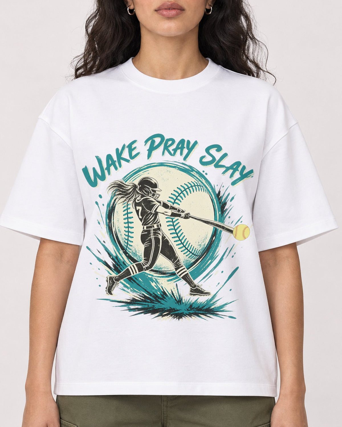 Mockup Boxy Heavyweight Tee White female close-up 07