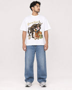Mockup Boxy Heavyweight Tee White male full-body 02