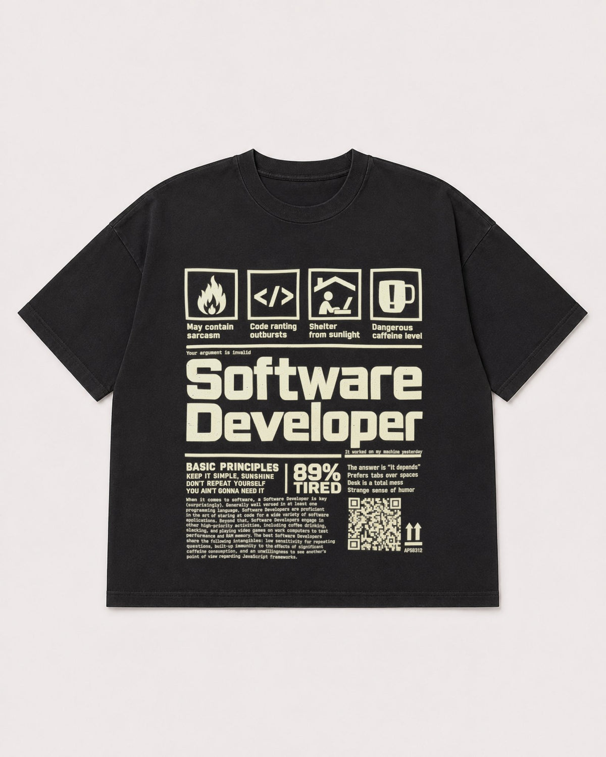 Mockup Boxy Heavyweight Tee Black product