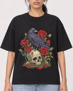 Mockup Boxy Heavyweight Tee Black female close-up 47