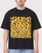 Mockup Boxy Heavyweight Tee Black male close-up 13