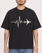 Mockup Boxy Heavyweight Tee Black male close-up 42