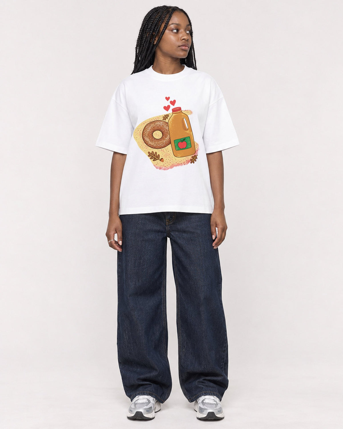Mockup Boxy Heavyweight Tee White female full-body 04