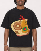 Mockup Boxy Heavyweight Tee Black male close-up 04