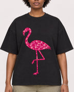 Mockup Boxy Heavyweight Tee Black female close-up 14
