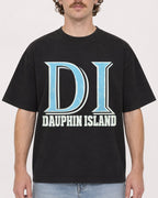 Mockup Boxy Heavyweight Tee Black male close-up 09