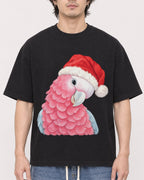 Mockup Boxy Heavyweight Tee Black male close-up 03
