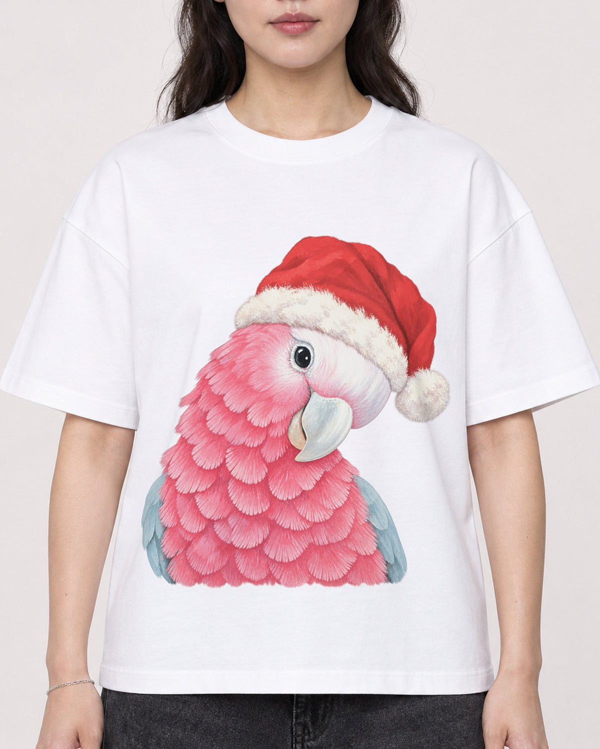 Mockup Boxy Heavyweight Tee White female close-up 03