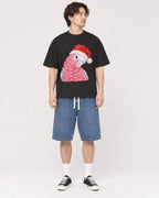 Mockup Boxy Heavyweight Tee Black male full-body 03